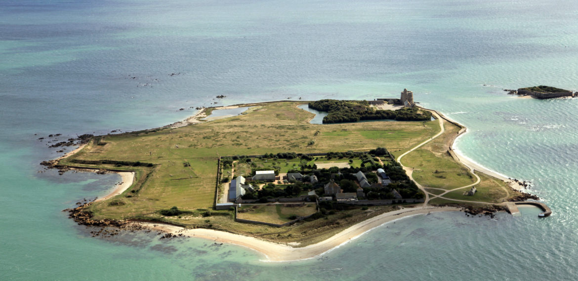 Île Tatihou - Vue aerienne – ile Tatihou 19-09-13©D.Daguier-CG50-1470 – cotentin – normandie – saint-vaast-la-hougue