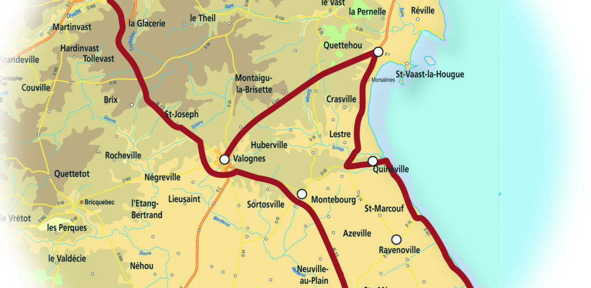 Circuit Découverte du Clos du Cotentin – tourisme en Cotentin - CARTE_DEBARQUEMENT