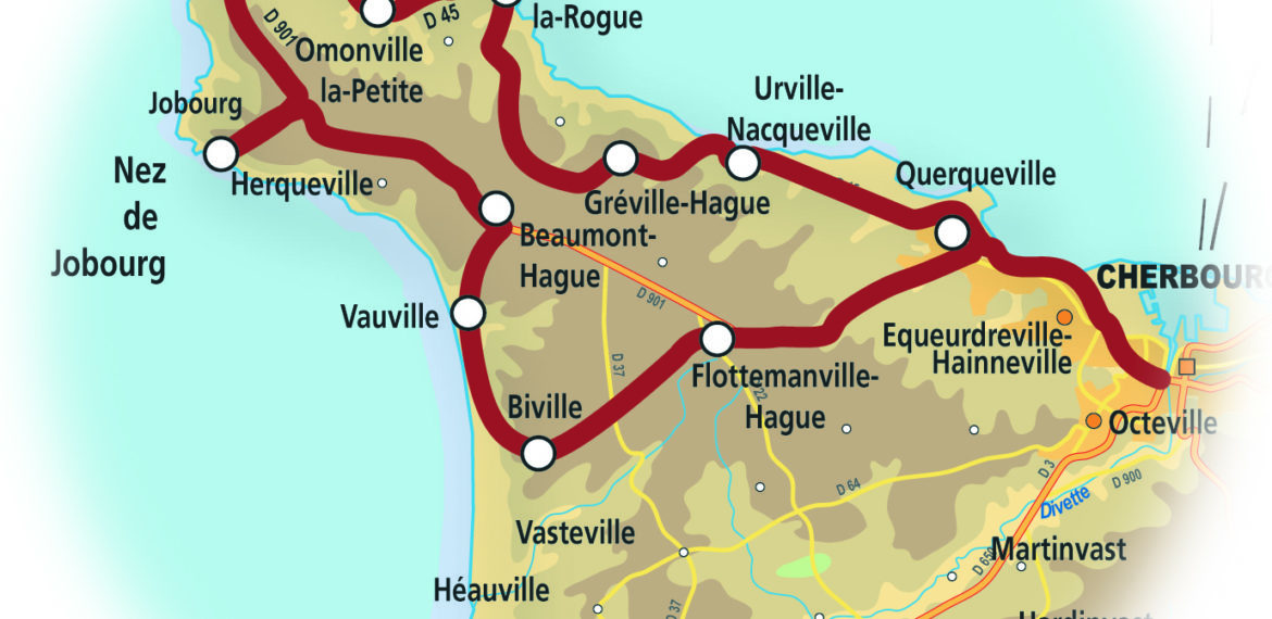 Circuit Découverte de la Hague en Normandie - CARTE HAGUE COTENTIN TOURISME
