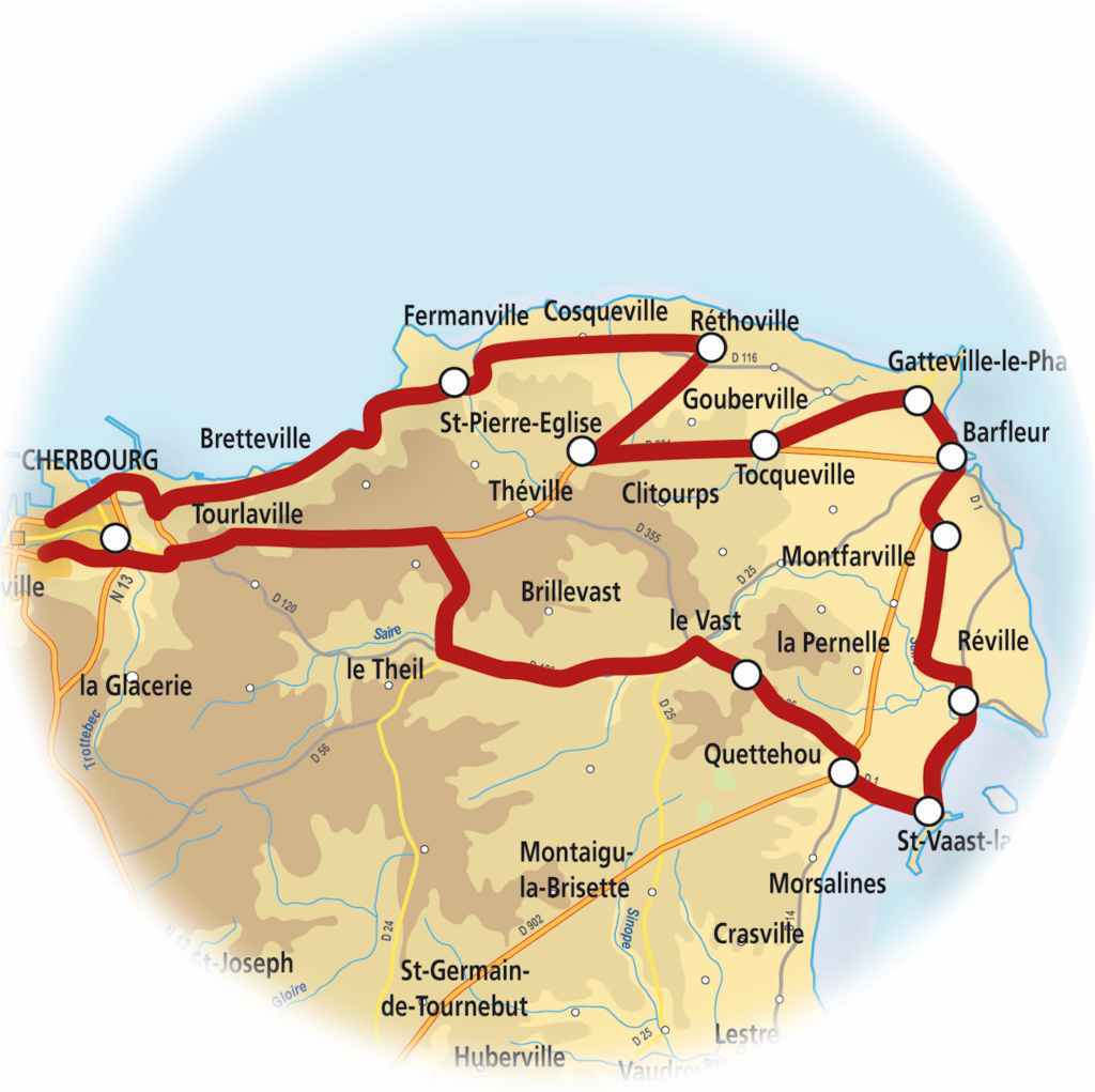 Itinéraires de Cyclotourisme autour de Cherbourg-Octeville