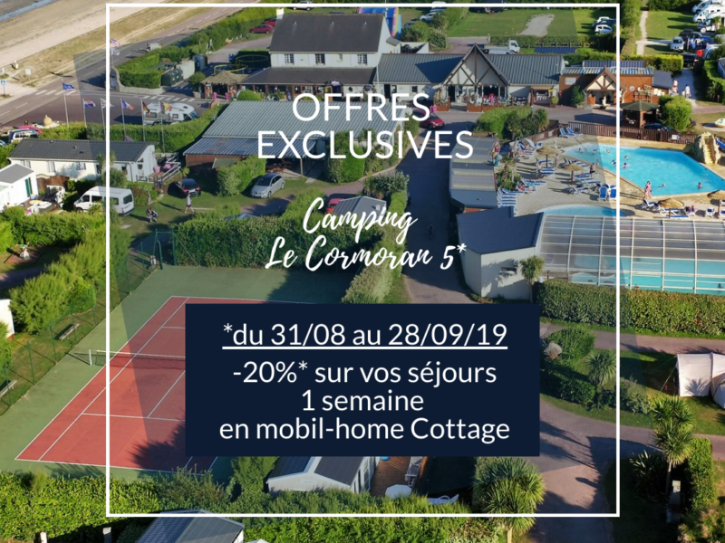 EXCLUSIVE OFFER of -20% * on your rentals for a mobil-home cottage at Camping Le Cormoran 5 *