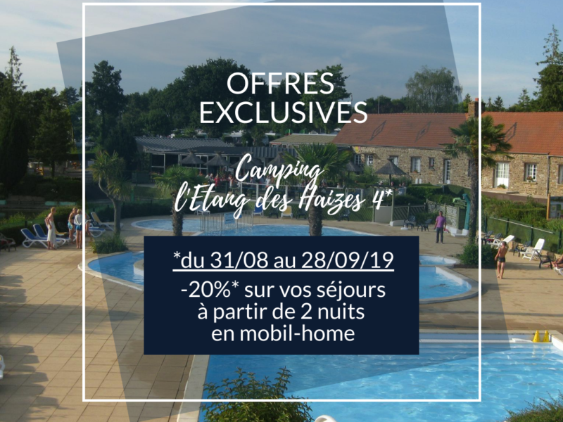 EXCLUSIVE OFFER: -20% * on your 2-bedroom mobile home rentals – Camping l’Etang des Haizes 4 *