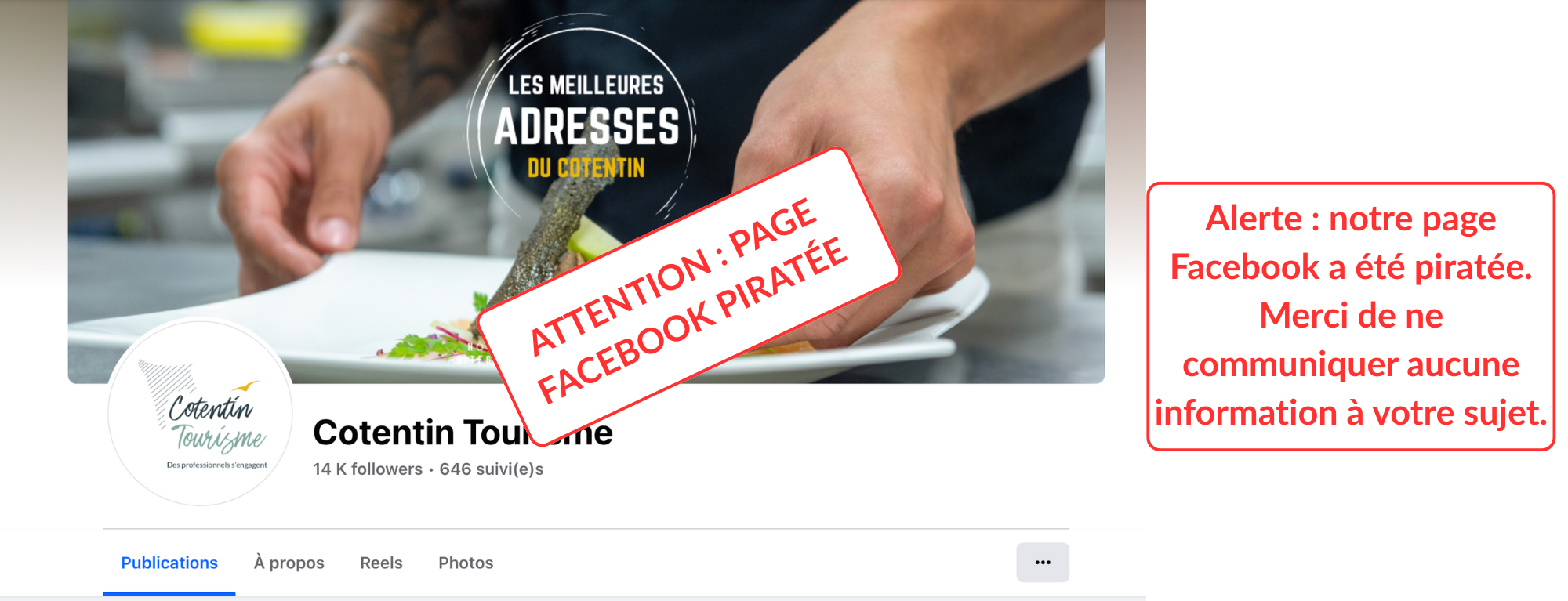 Attention : Page Facebook piratée