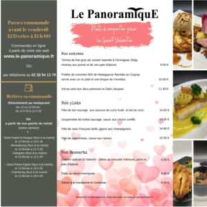 Menu saint valentin à emporter @restaurant le panoramique La Pernelle cotentin