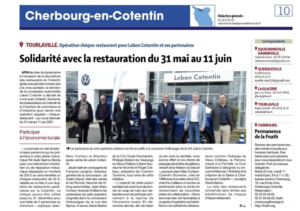 Opération chèque restaurant Volkswagen Lebon Cotentin Tourisme restaurant juin 2021