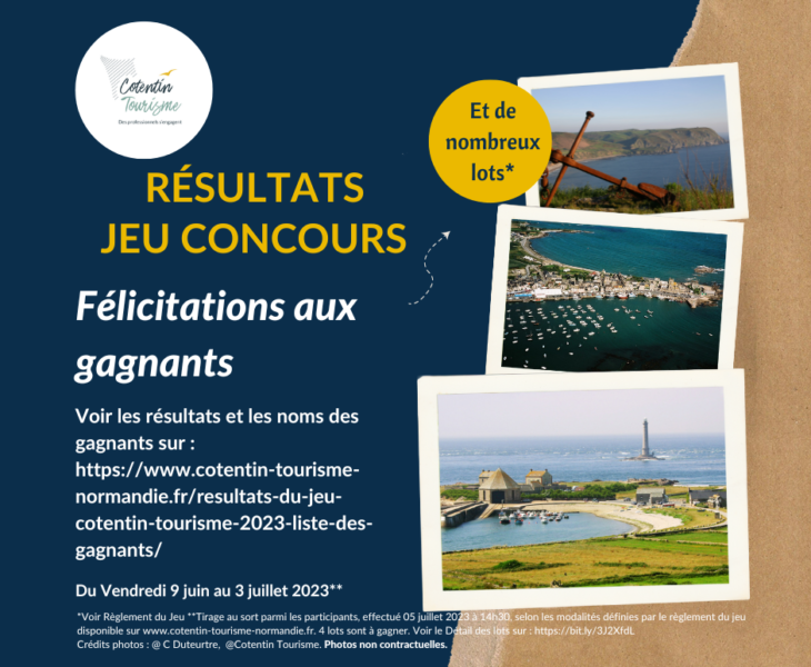 Résultats du Jeu Cotentin Tourisme 2023 – Liste des gagnants