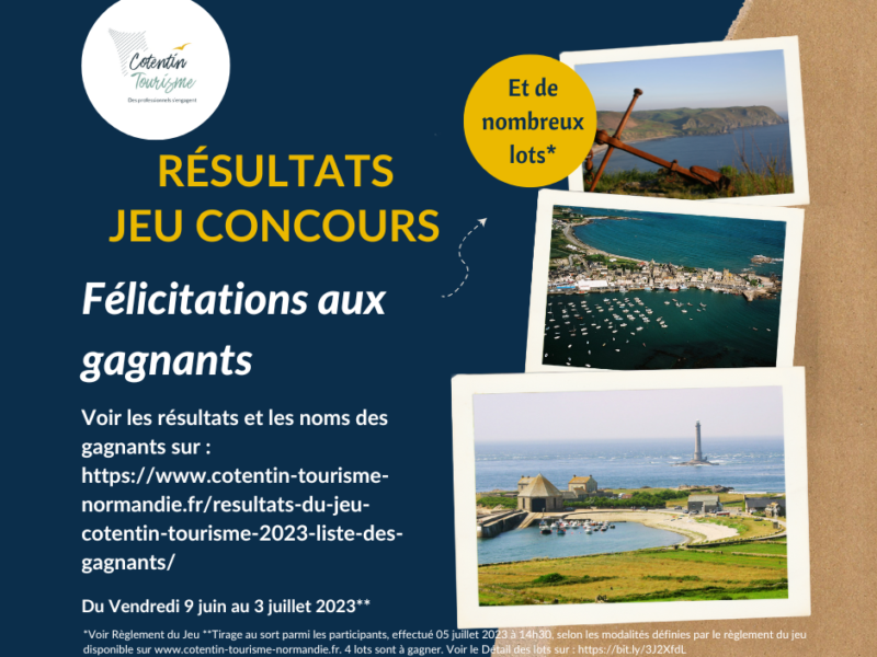 Résultats du Jeu Cotentin Tourisme 2023 – Liste des gagnants